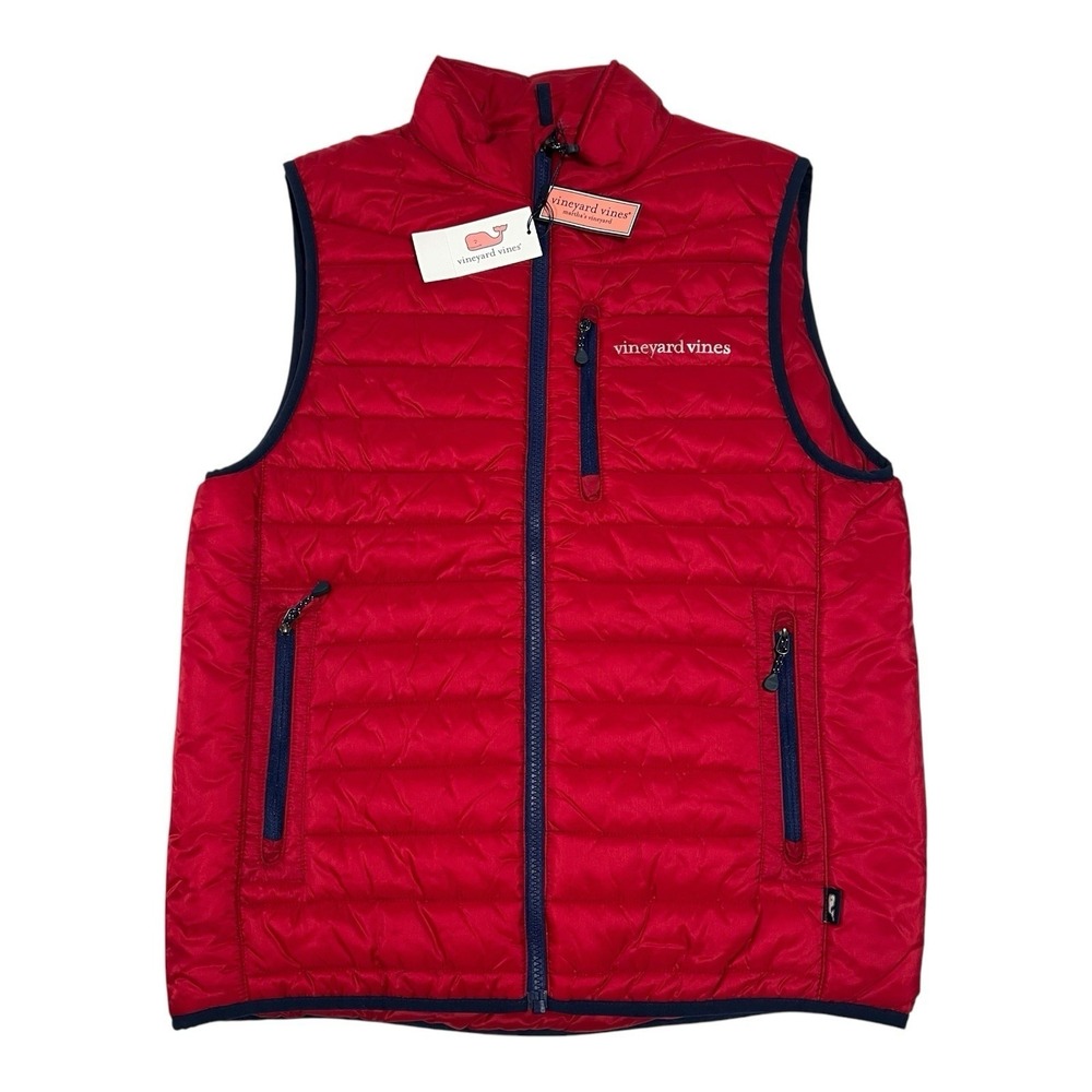 Vineyard Vines Mountain Weekend Vest Men's XS Red Puffer Full Zip NWT